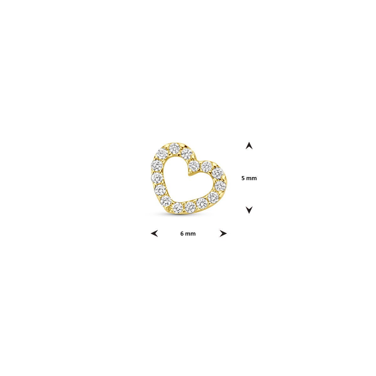 Fantasy Collection Hanger hartje diamant 0.04ct h si 5 mm 14K geelgoud
