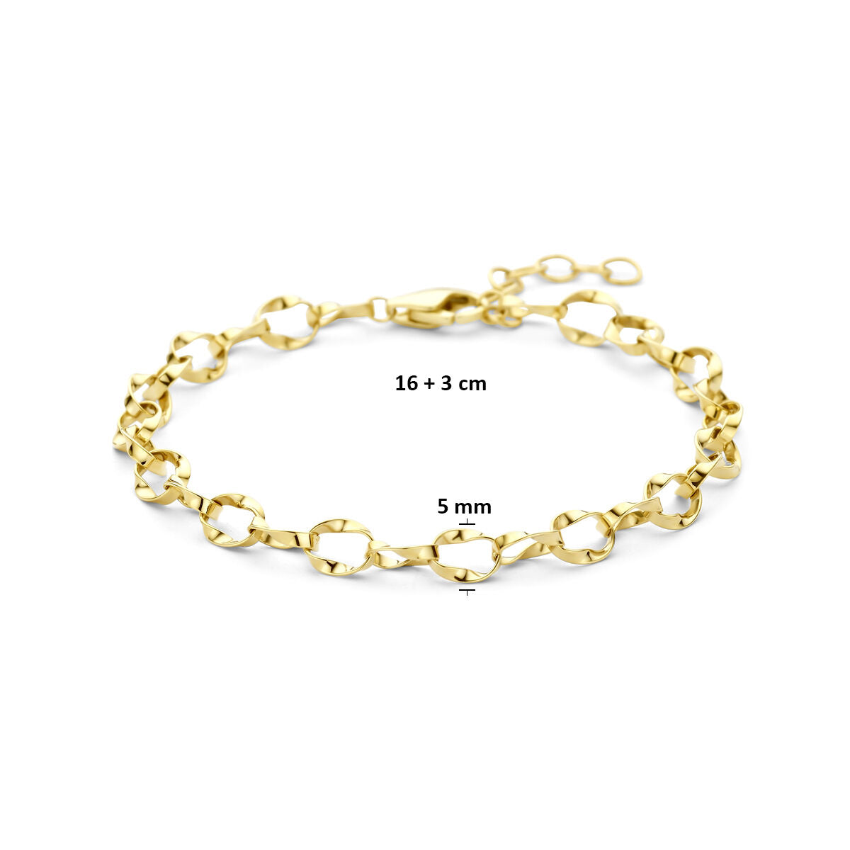 Fantasy Collection Armband 5 mm 16 + 3 cm 14K geelgoud