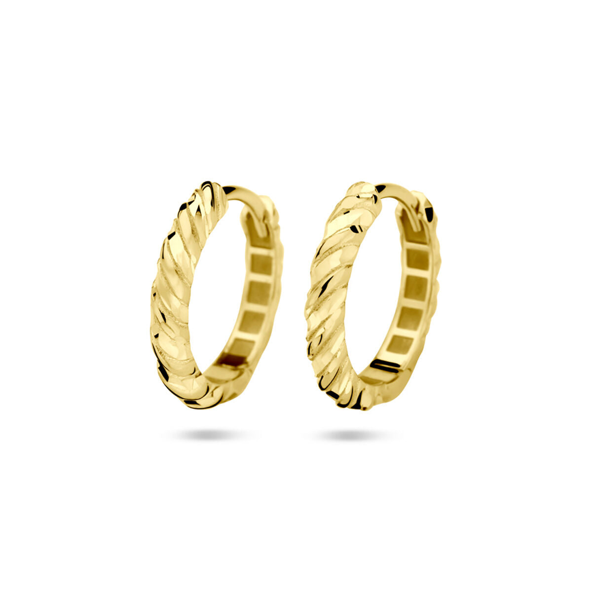 Fantasy Collection Oorbellen gedraaid 16 mm 14K geelgoud