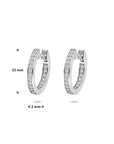 Zilveren gerhodineerde klapoorringen zirkonia 15 mm - 1341483