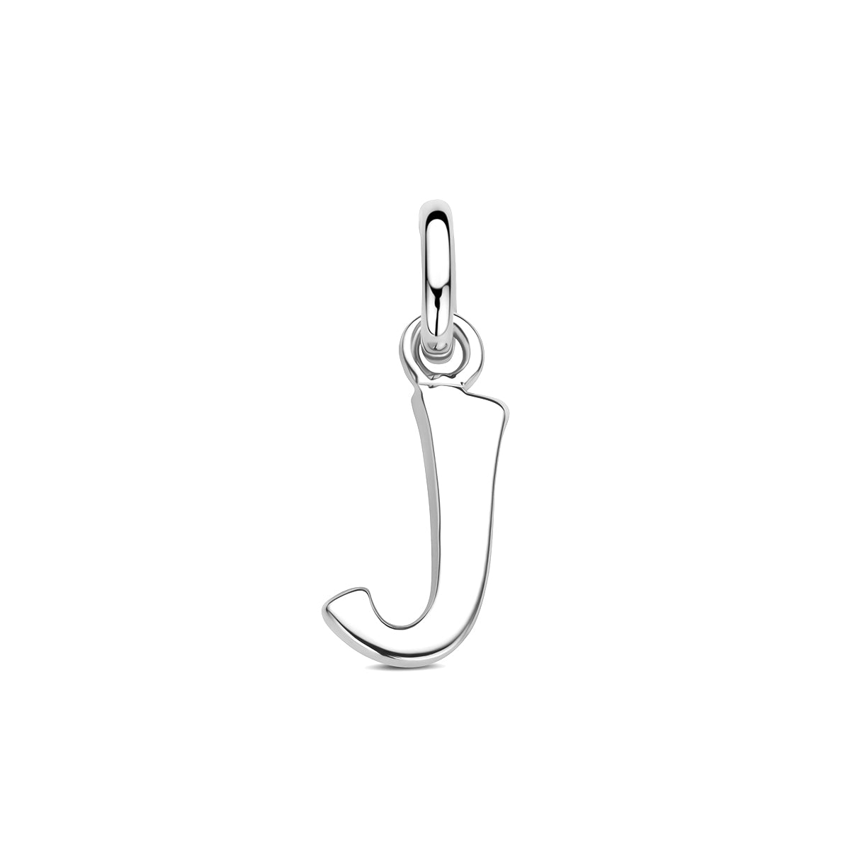 Hanger letter J 12,5 mm zilver gerhodineerd #Letter_J
