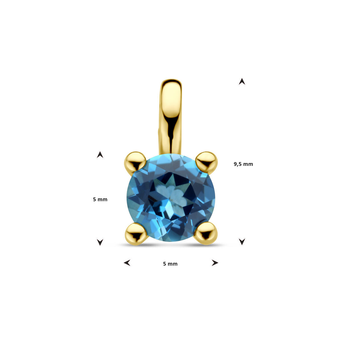 Fantasy Collection Hanger london blue topaas 14K geelgoud