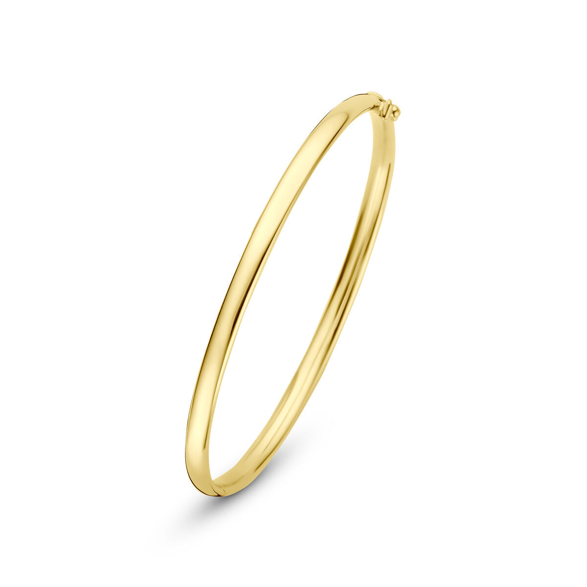 Scharnier bangle ovale buis massief 4 x 9K geelgoud 60 mm