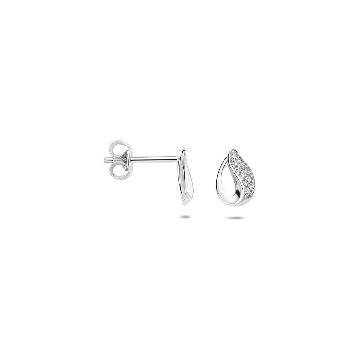 Oorknoppen zirkonia zilver gerhodineerd 8,5 mm