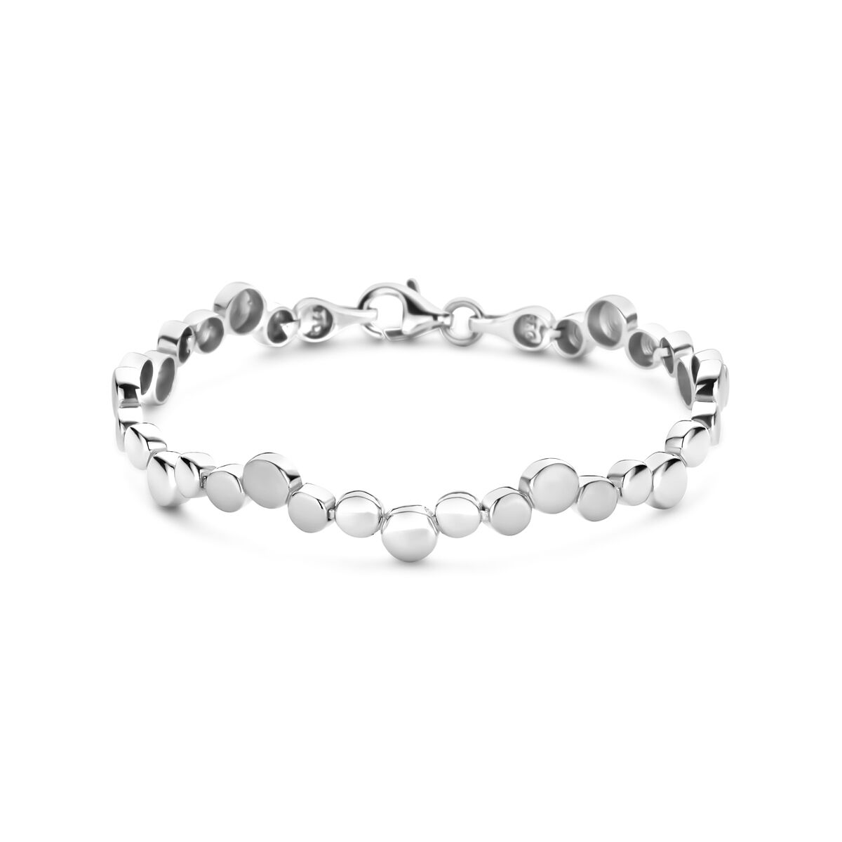 Fantasy Collection Armband poli/mat 7,5 mm 19 cm zilver