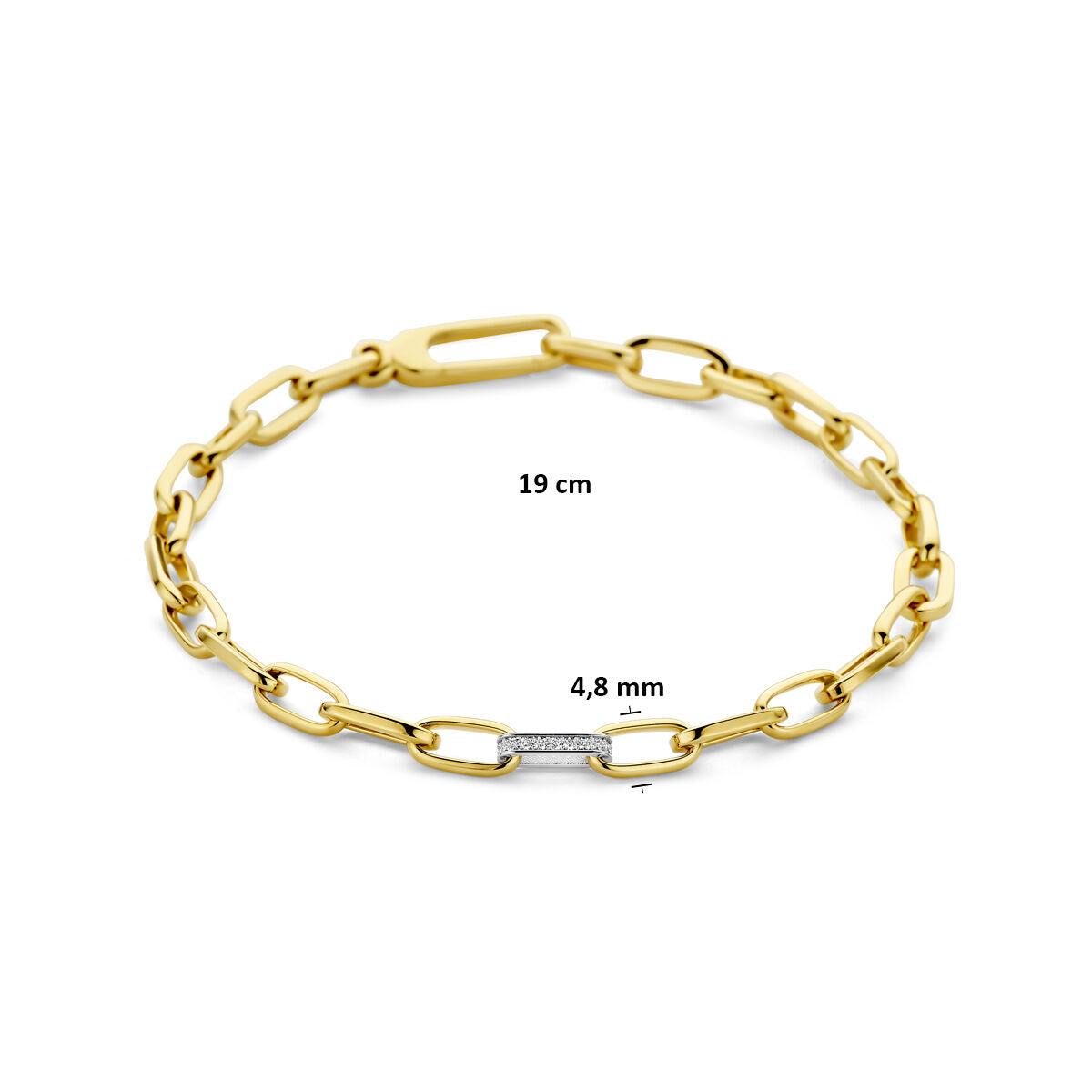 Fantasy Collection Armband closed forever diamant 0.09ct g si 4,8 mm 19 cm 14K bicolor goud
