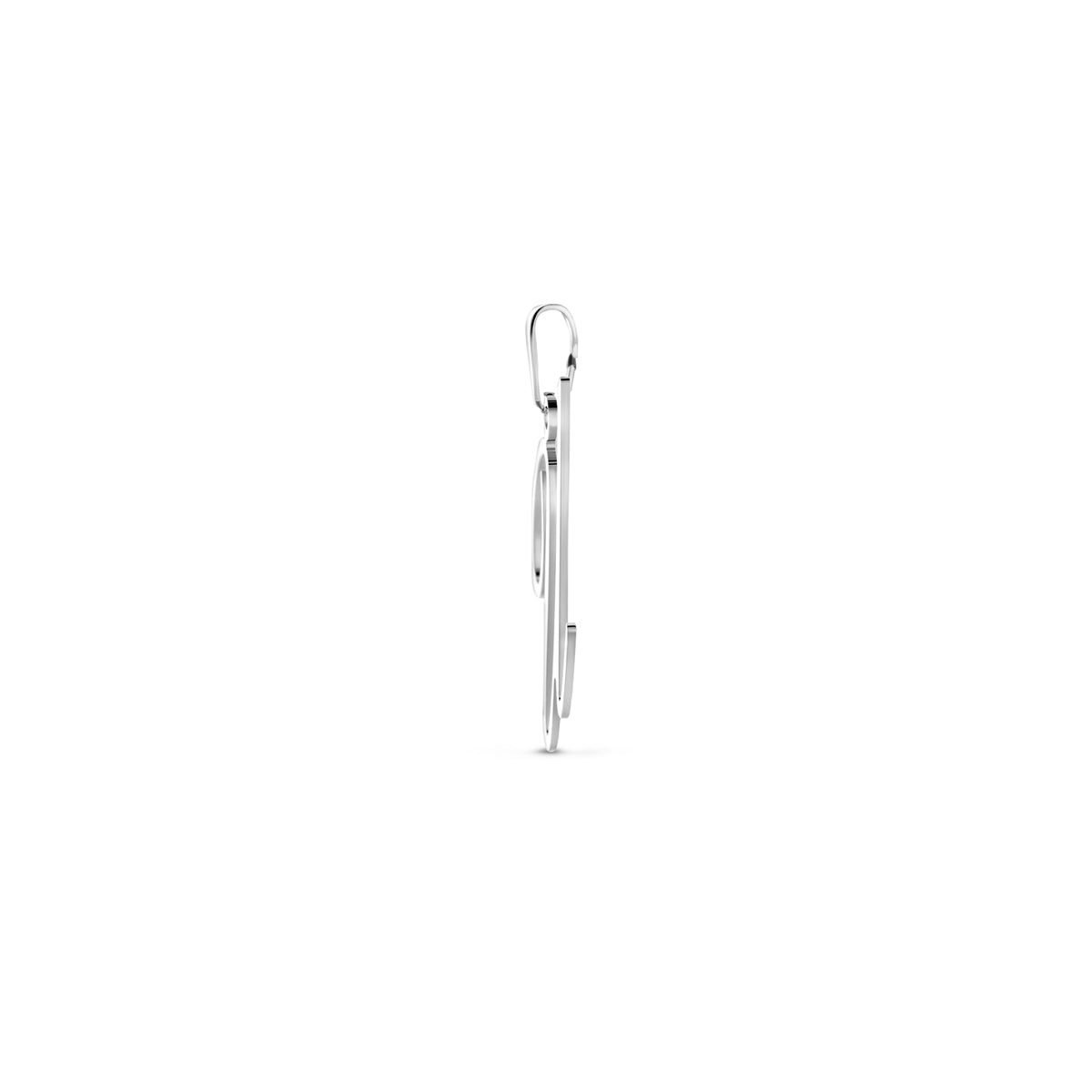 Hanger sierletter U 20 mm zilver #Letter_U