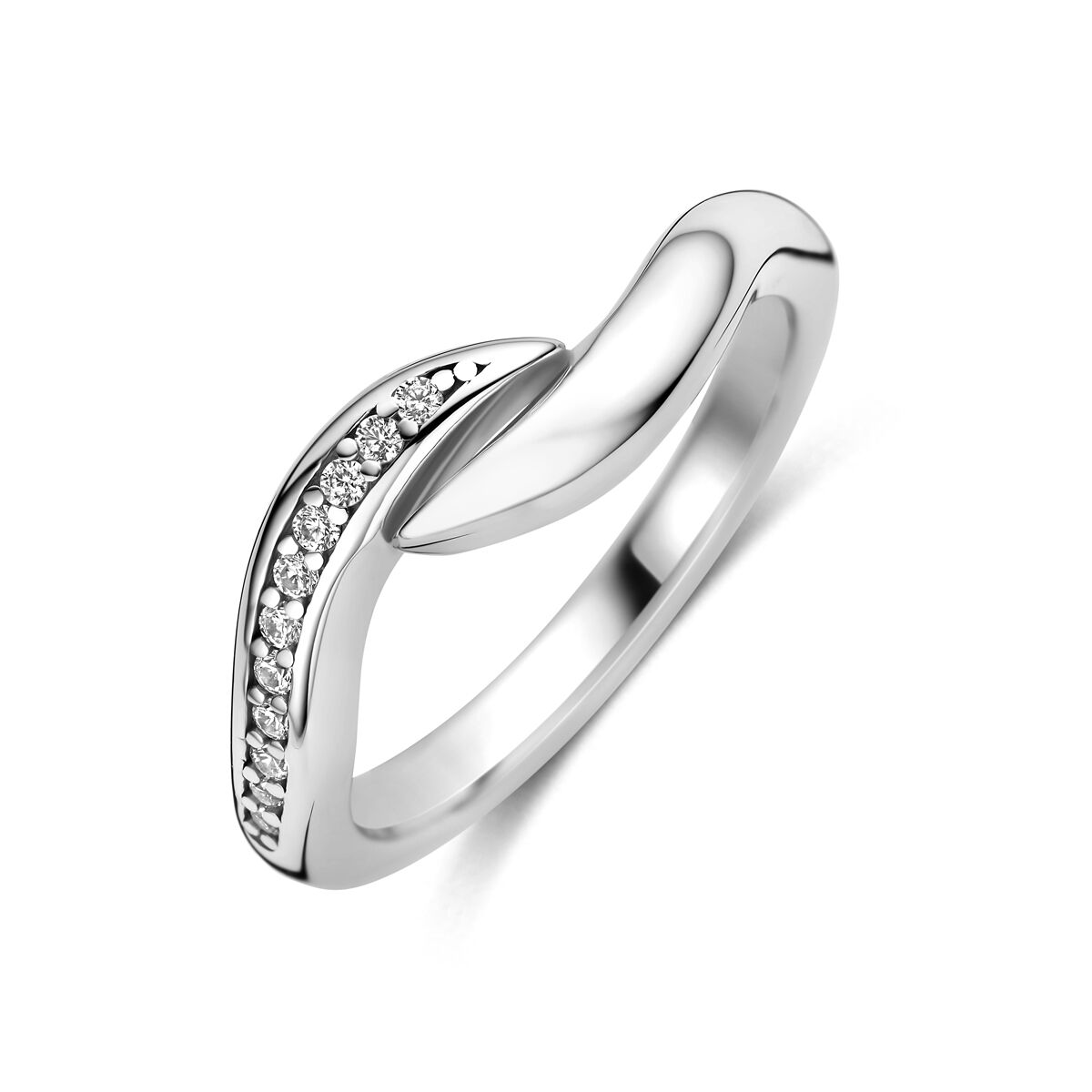 Ring zirkonia zilver gerhodineerd 6.5 mm