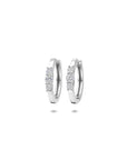 Zilveren gerhodineerde klapoorringen zirkonia 16 mm - 1341232