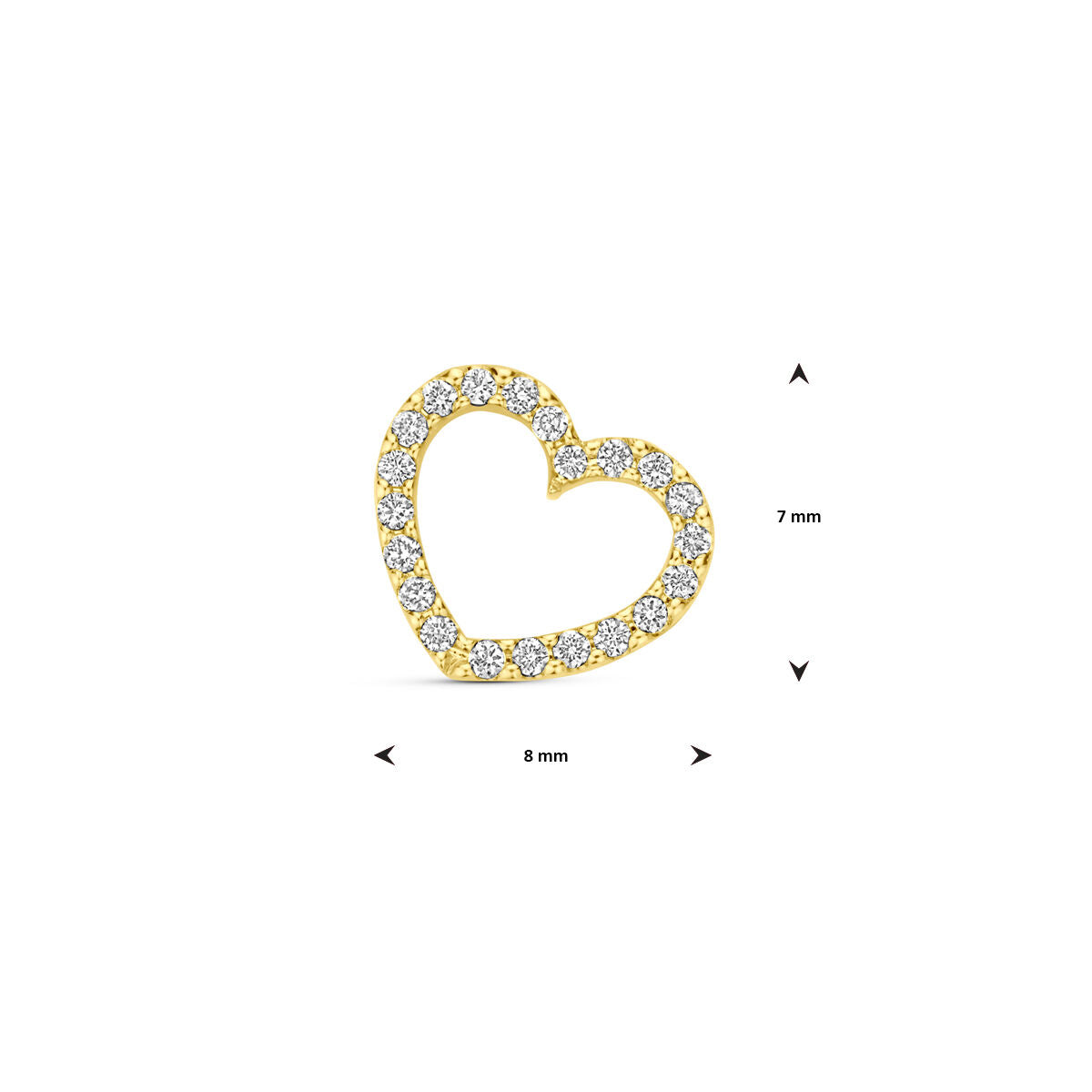 Fantasy Collection Hanger hartje diamant 0.06ct h si 7 mm 14K geelgoud