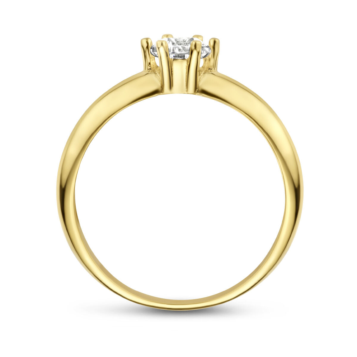 Ring zirkonia 14K geelgoud