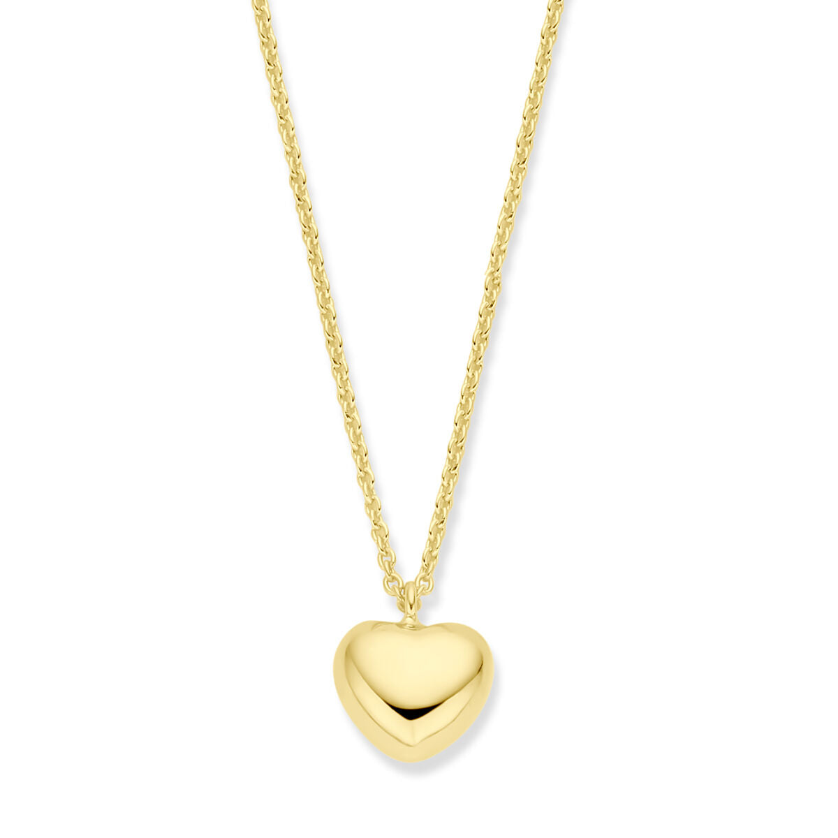 Fantasy Collection Collier hart 1,5 mm 40 + 5 cm 3 micron zilver verguld