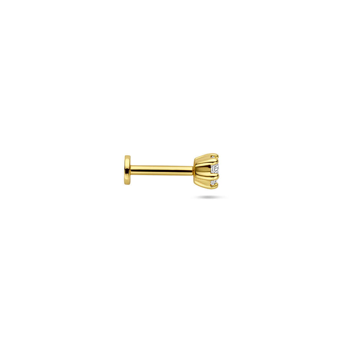 Fantasy Collection Flat back piercing zirkonia 1 micron 3,5 mm zilver verguld