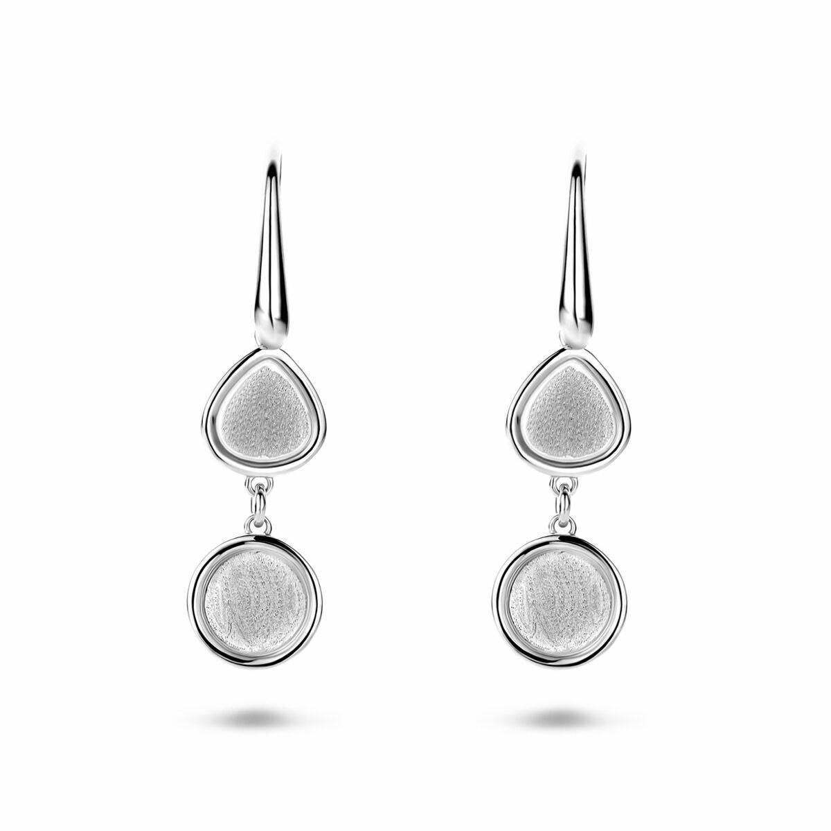 Fantasy Collection Hangende oorbellen poli/mat franse haak 29 mm zilver