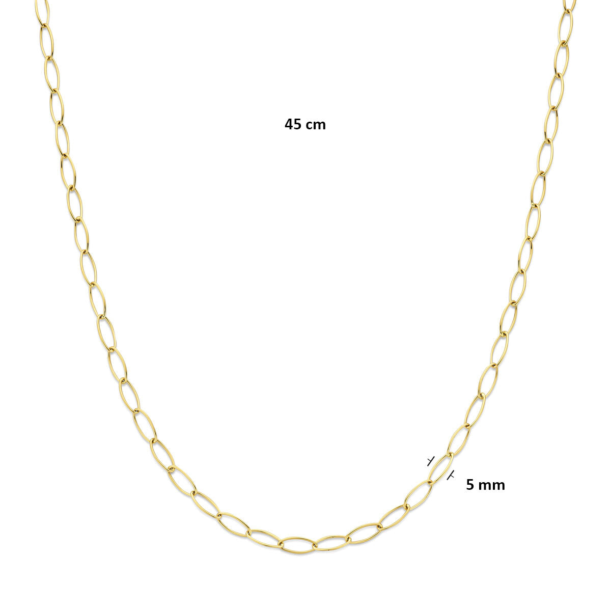 Fantasy Collection Collier 5 mm 45 cm 14K geelgoud