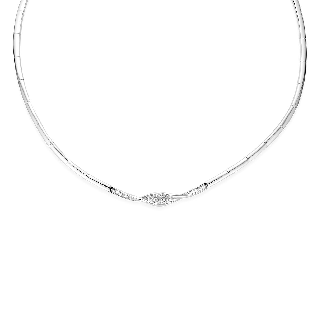 Fantasy Collection Collier zirkonia 8,5 mm 42 + 3 cm zilver gerhodineerd