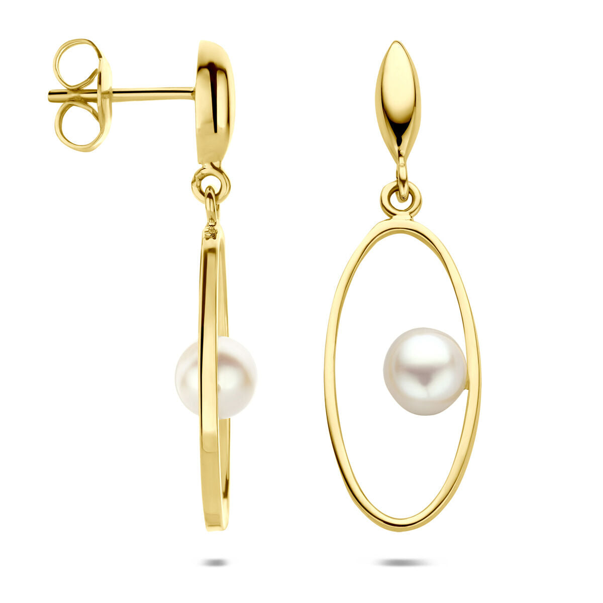 14K geelgouden oorhanger parel 32 mm - 4034882