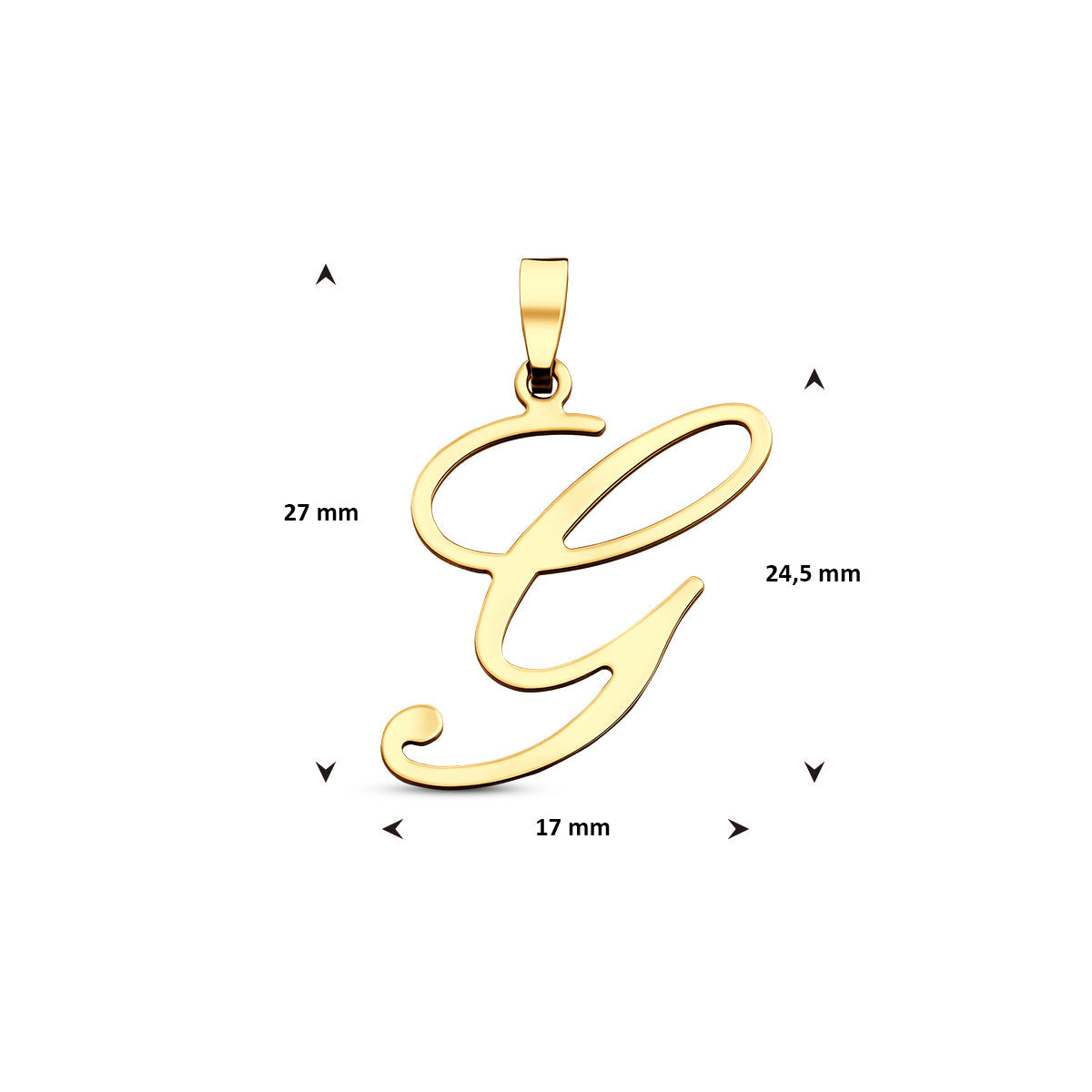Hanger sierletter G 24,5 mm 14K geelgoud #Letter_G