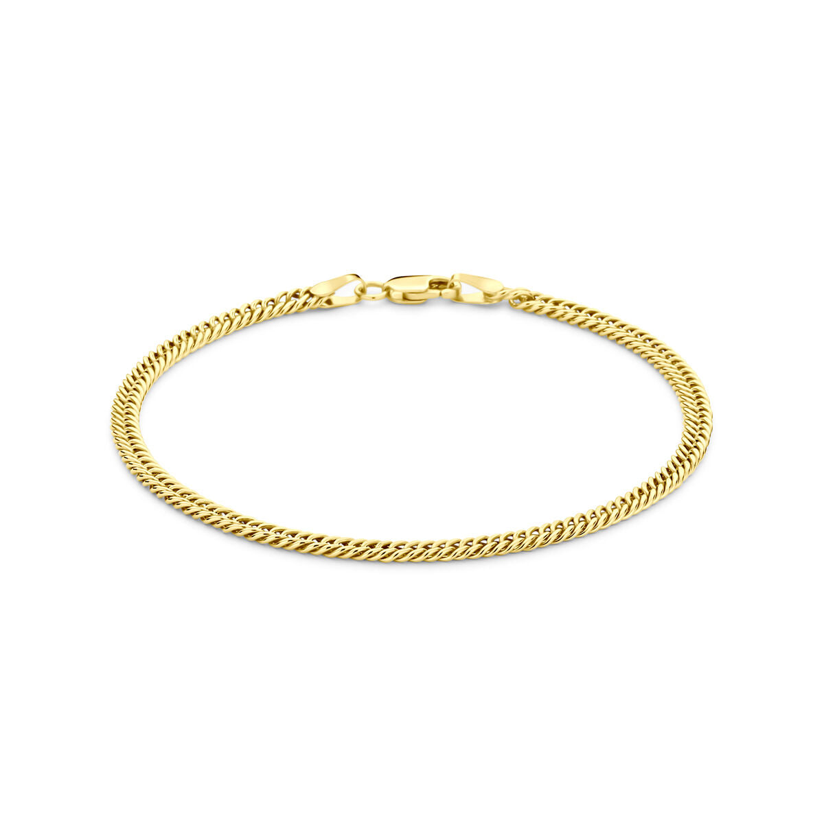 Fantasy Collection Armband massief 3 mm 18,5 cm silgold