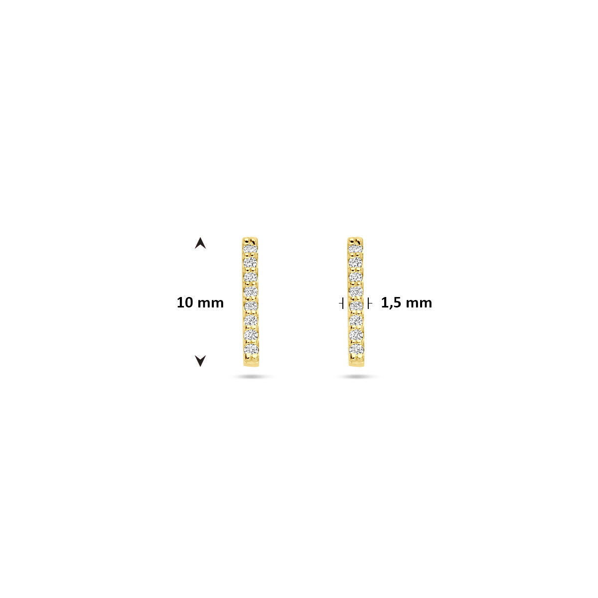 Fantasy Collection Oorbellen lab grown diamant 0.08ct (2x 0.04ct) g vs 10 mm 14K geelgoud
