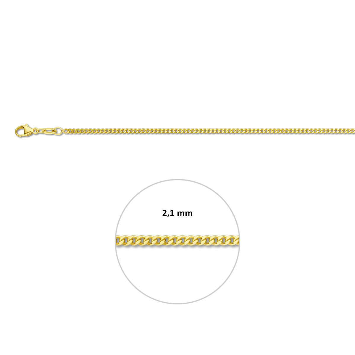Fantasy Collection Gourmette 2,1 mm doublé 10/000 (geel)
