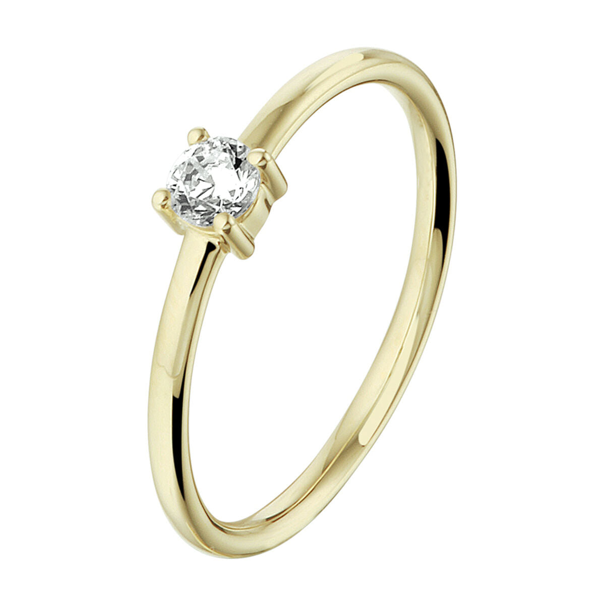 Ring zirkonia 14K geelgoud