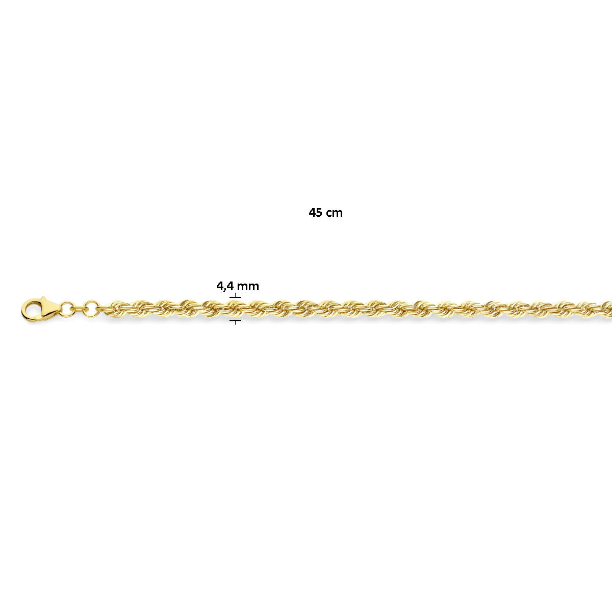 Fantasy Collection Collier koord 4,4 mm 14K geelgoud