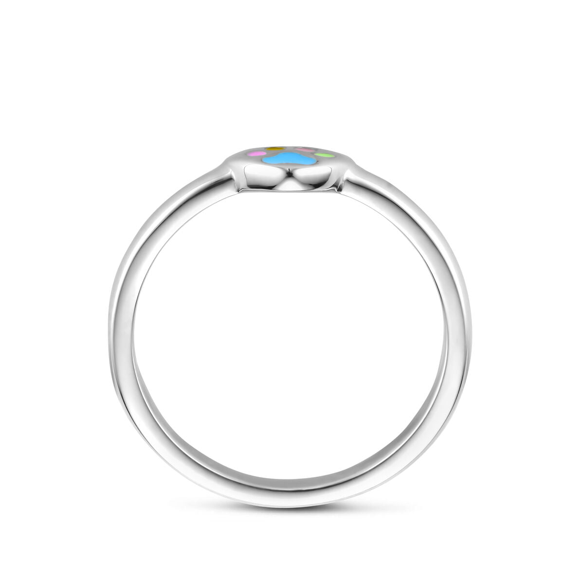 Fantasy Collection Ring emaille hartje hondenpoten zilver