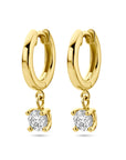14K Geelgouden klapoorringen uitgevoerd met zirkonia 4030609 - PansiteNederland.nl