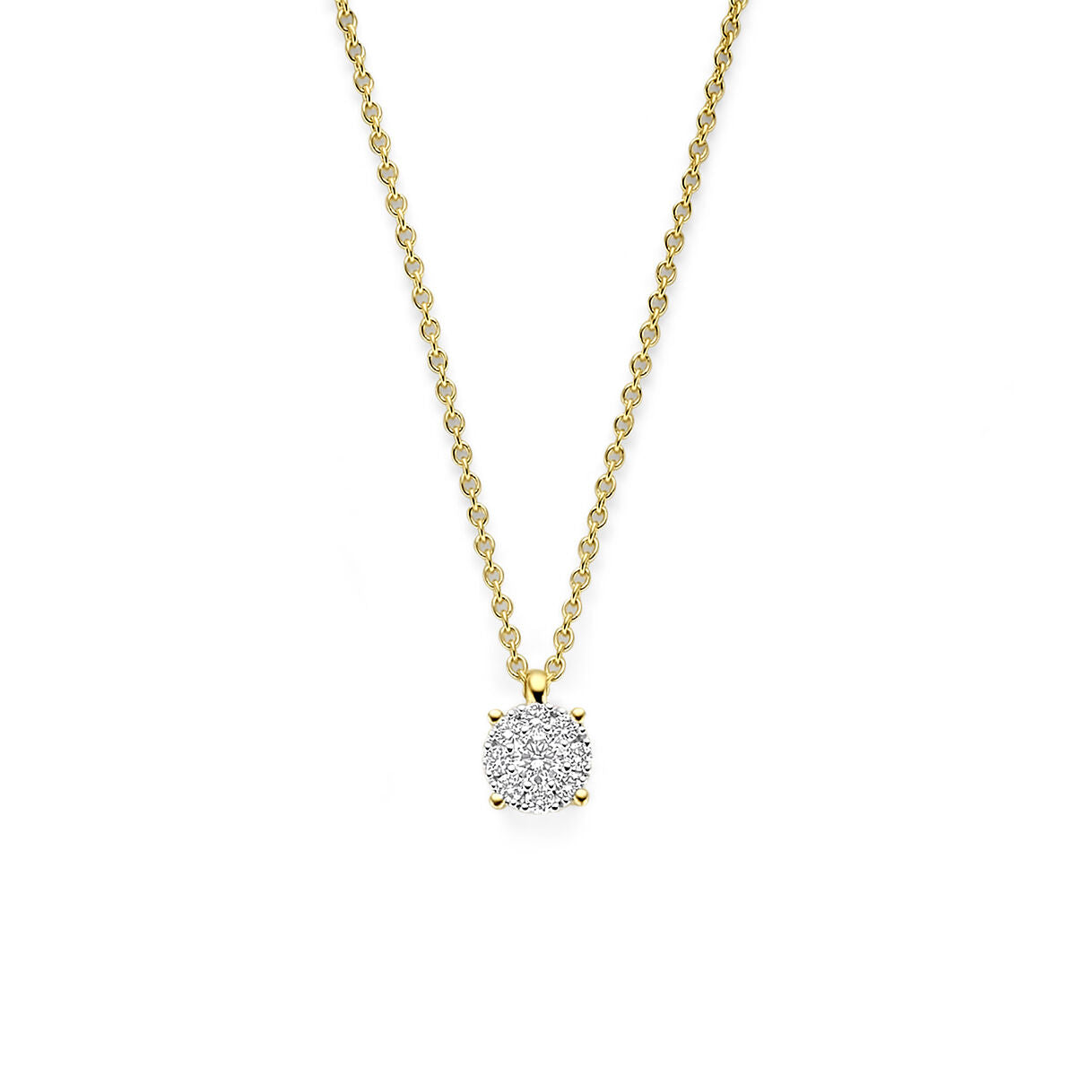 Fantasy Collection Collier diamant 0.13ct h si 43 - 44 - 45 cm 14K bicolor goud geel/wit