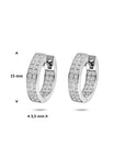 Zilveren gerhodineerde klapoorringen zirkonia 15 mm - 1341482