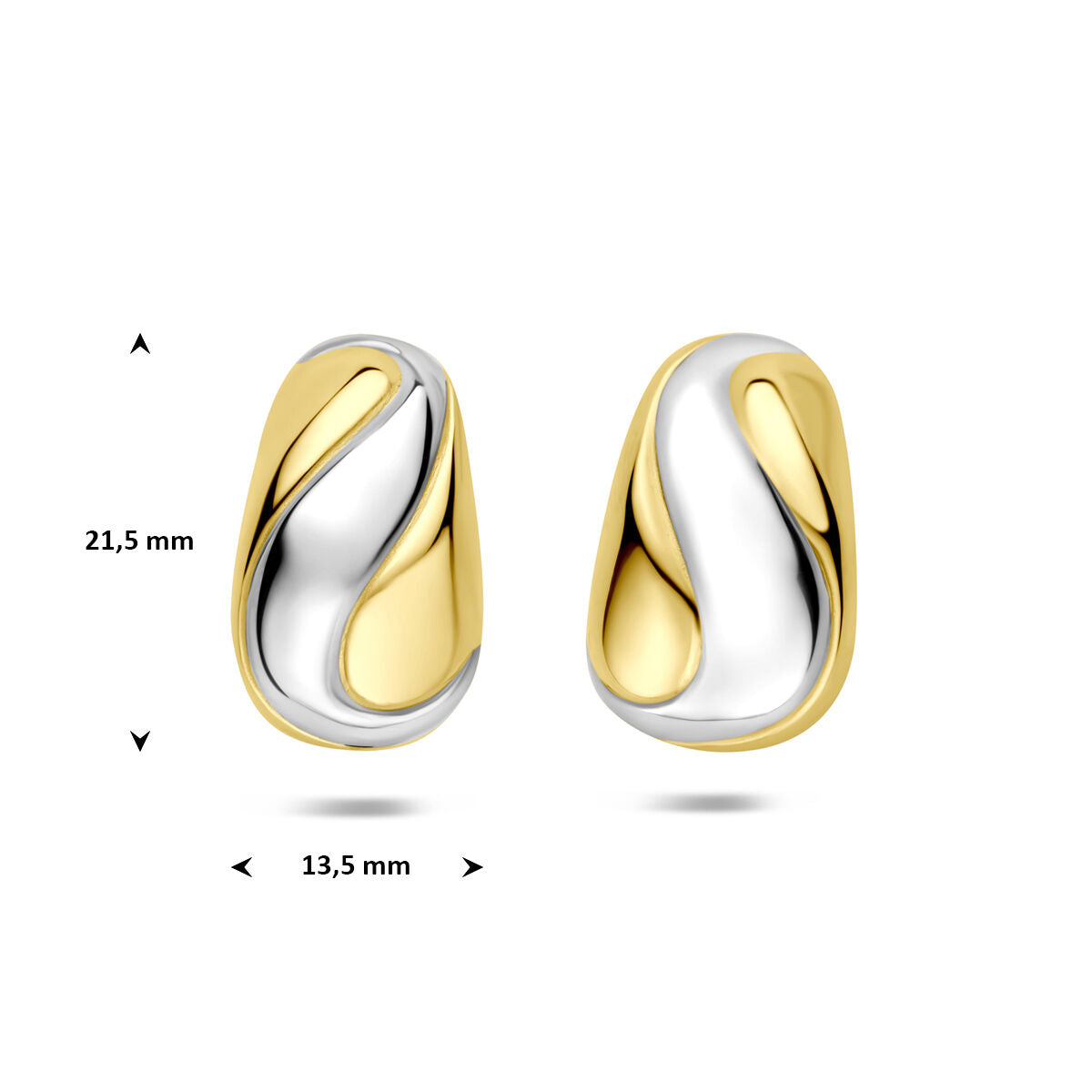 Stekeroorringen 21,5 mm 1 micron zilver verguld