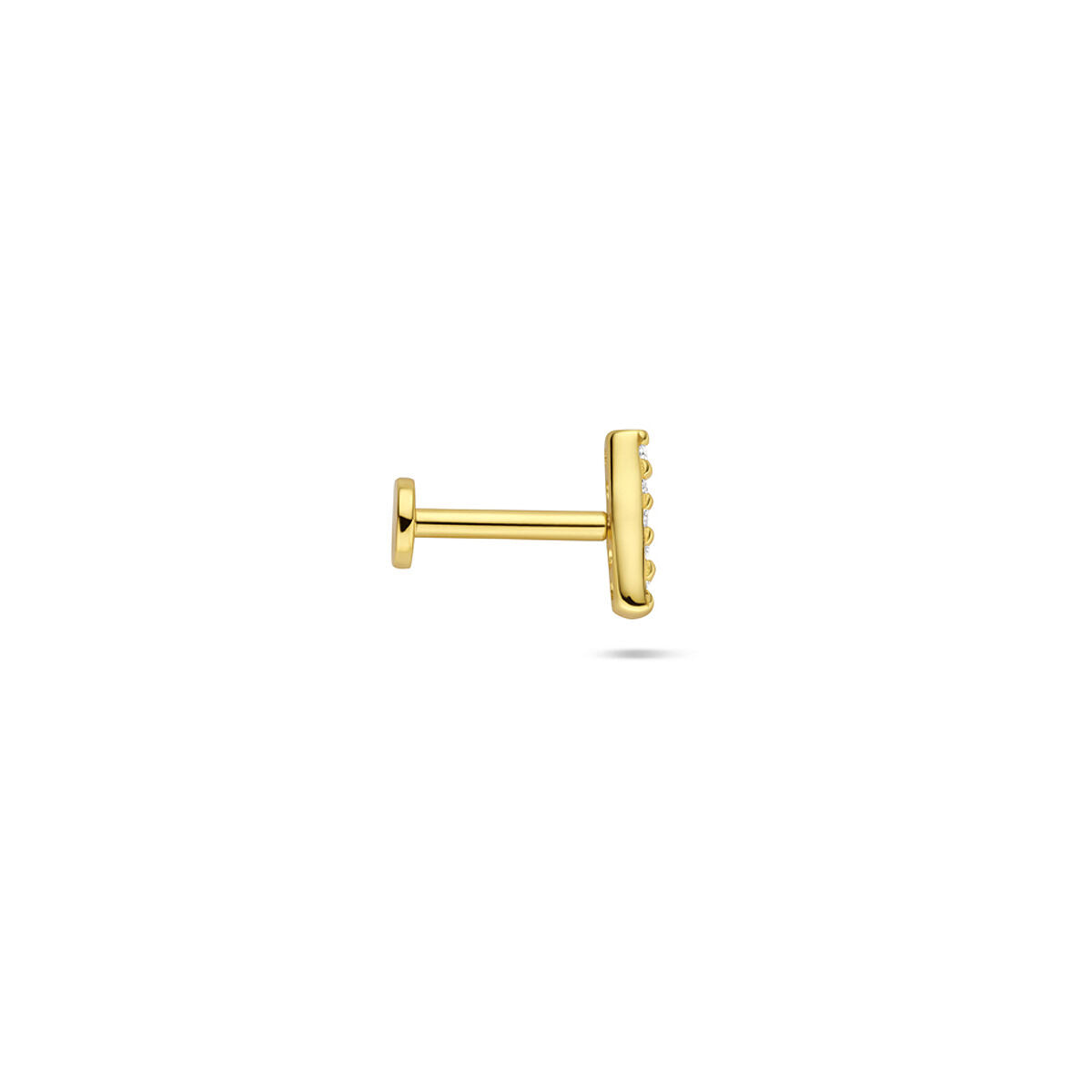 Fantasy Collection Flat back piercing balk zirkonia 6,3 mm 1 micron zilver verguld