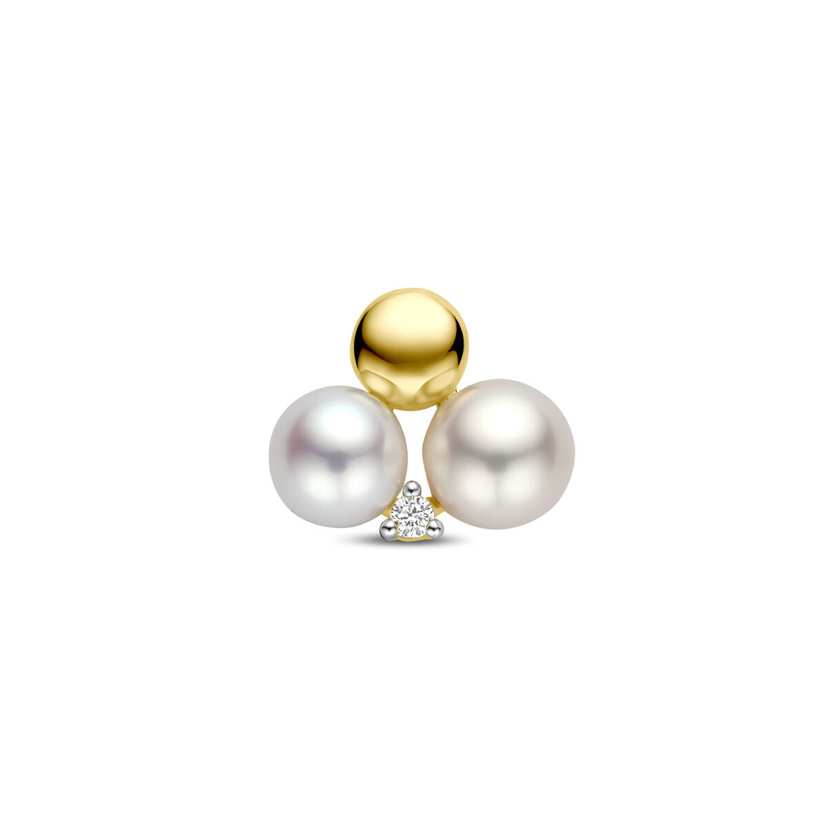 Fantasy Collection Hanger parels en diamant 0.02ct h si 11 mm 14K geelgoud