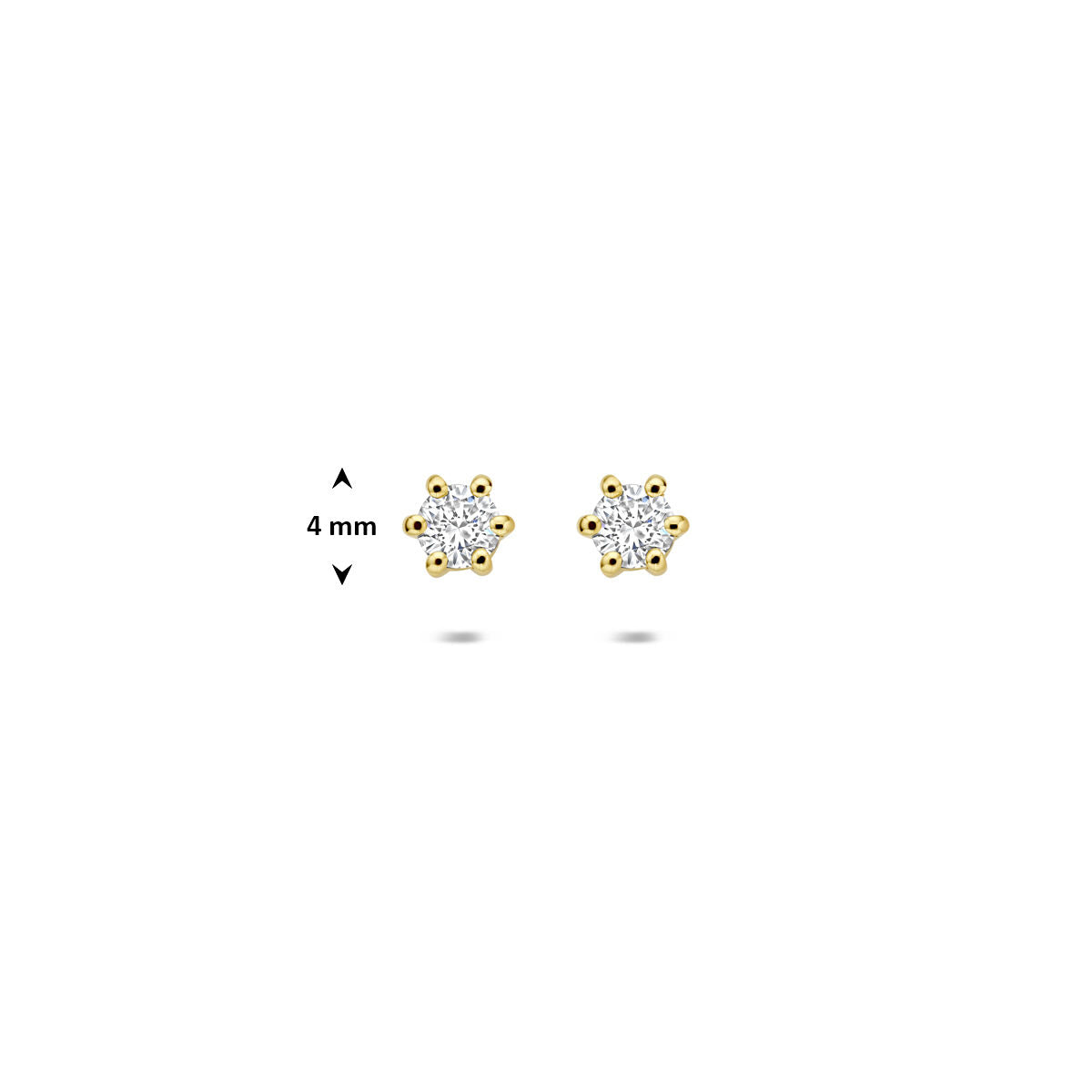 Fantasy Collection Oorbellen lab grown diamant 0.30ct (2x 0.15ct) g vs 4 mm 14K geelgoud