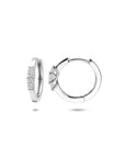 Zilveren gerhodineerde klapoorringen zirkonia 16 mm - 1341232