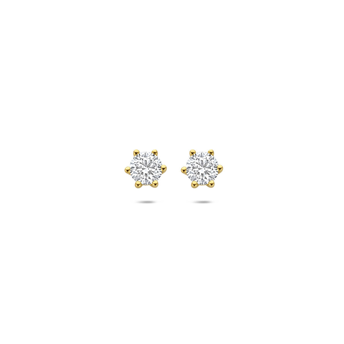 Fantasy Collection Oorbellen lab grown diamant 0.75ct (2x 0.375ct) f vs 4,5 mm 14K geelgoud