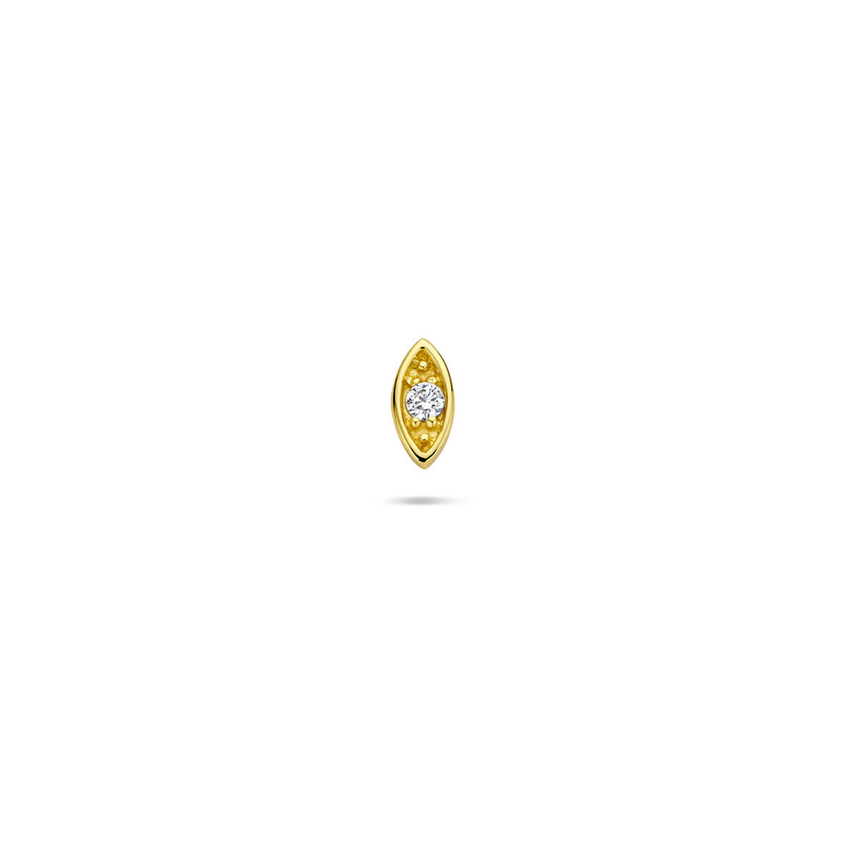 Fantasy Collection Flat back piercing boze oog zirkonia 6 mm 1 micron zilver verguld