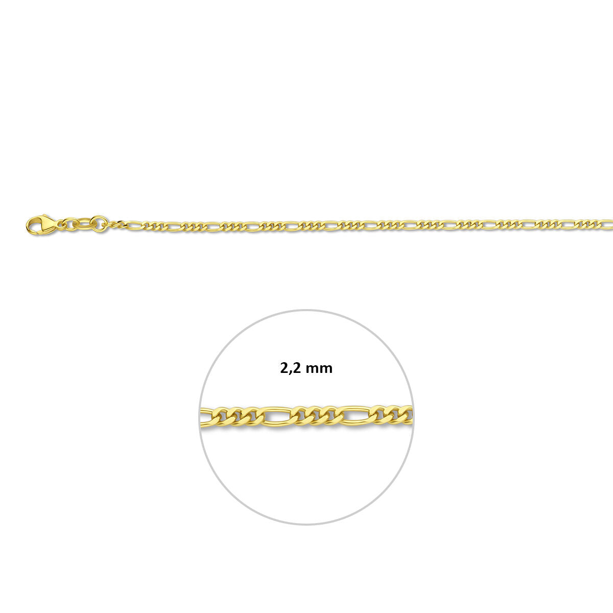 Fantasy Collection Figaro 2,2 mm doublé 10/000 (geel)