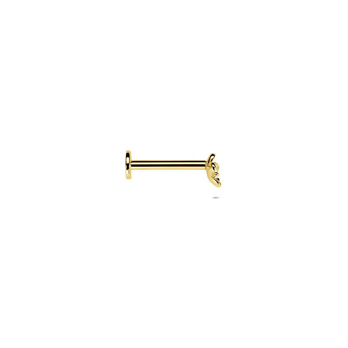 Fantasy Collection Flat back piercing zirkonia 3,5 mm 14K geelgoud