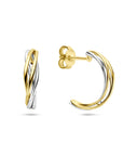14K bicolor gouden geel/wit stekeroorringen 17 mm - 4209105 - PansiteNederland.nl