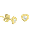 14K Geelgouden oorknoppen hart en zirkonia 4018267 - PansiteNederland.nl