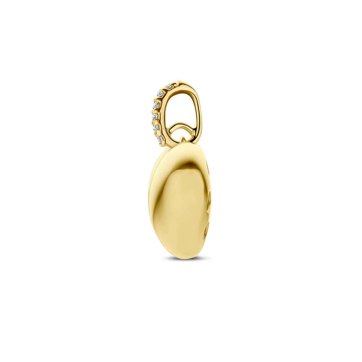 Hanger hart diamant 0.03ct h si 14K geelgoud 12 mm