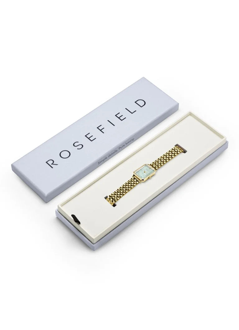Rosefield Dameshorloge Octagon XS Green MOP Steel Gold OGGSG-O71 Zilverkleurig