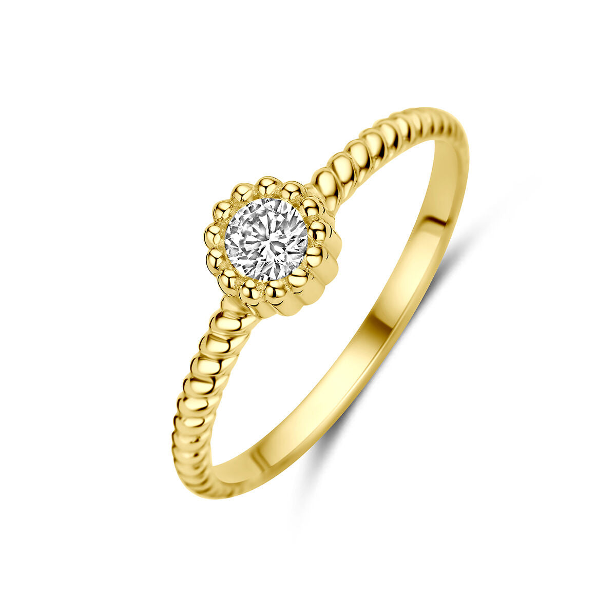 Ring zirkonia 9K geelgoud