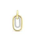 14K bicolor gouden geel/wit hanger diamant 0.08ct h si 20 mm - 4209056 - PansiteNederland.nl