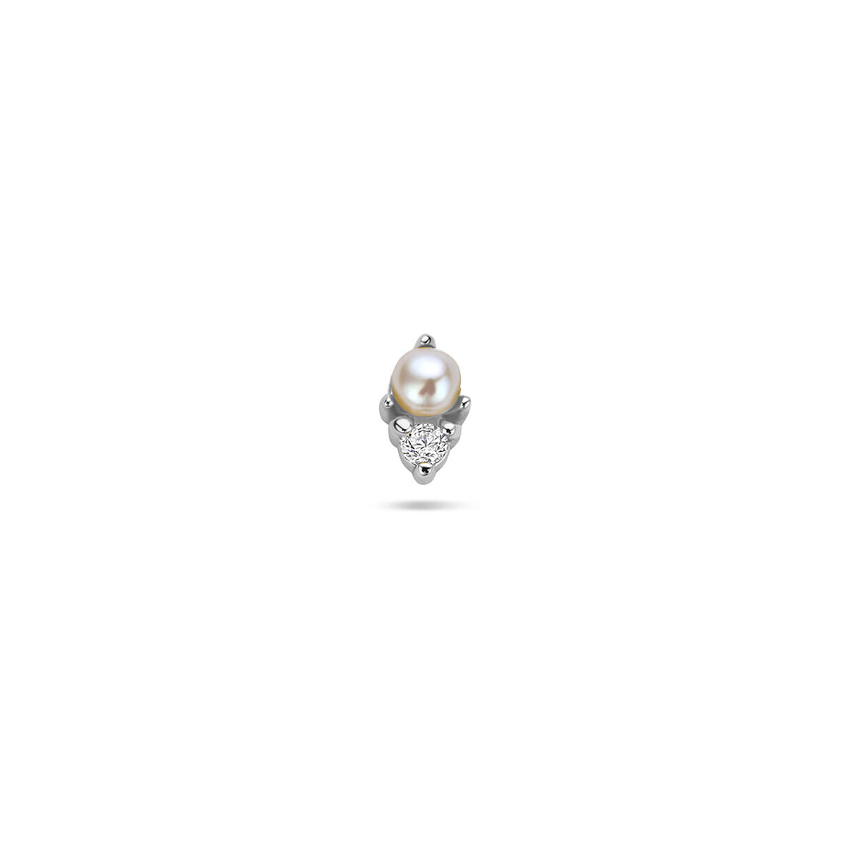 Fantasy Collection Flat back piercing parel en zirkonia 6,5 mm zilver