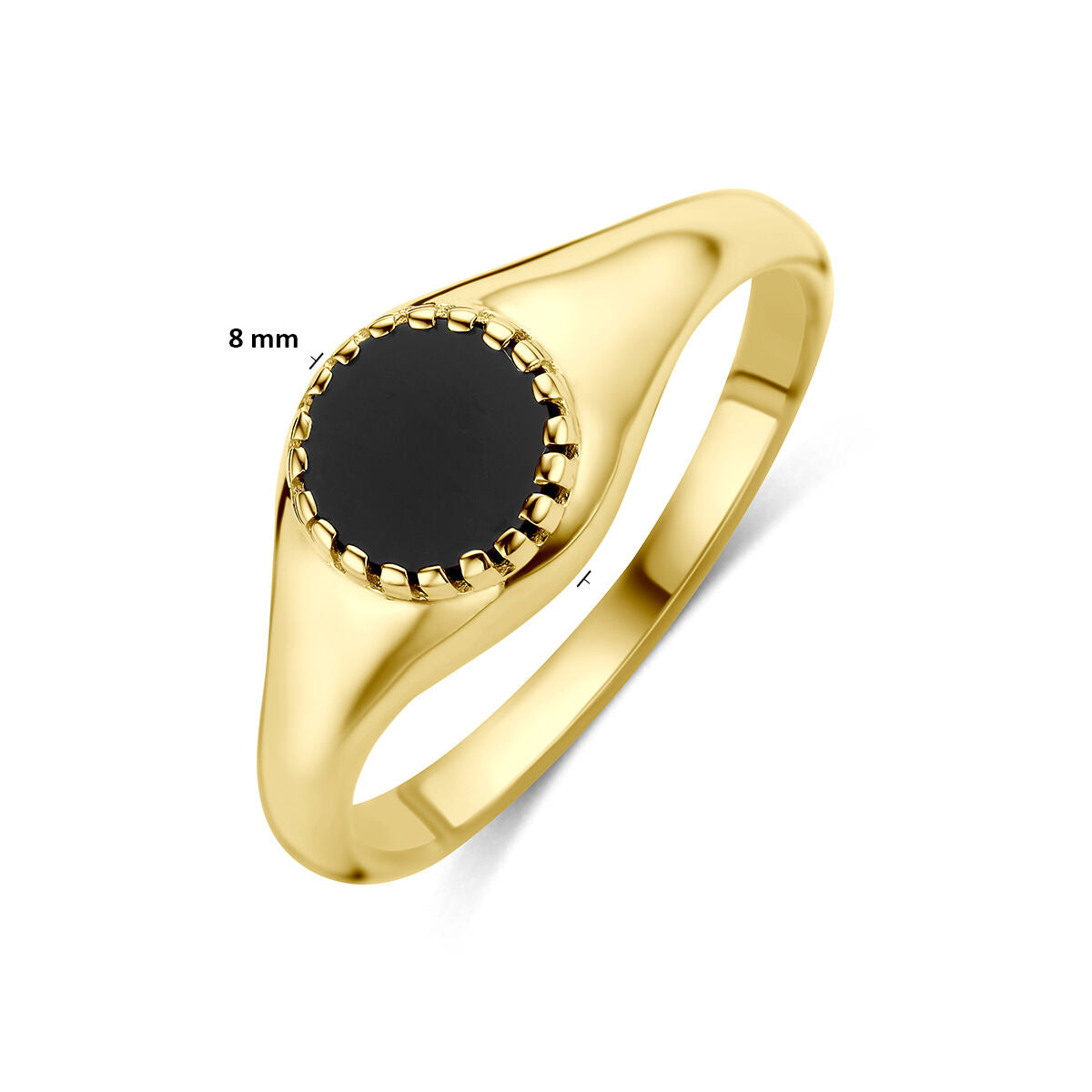 Ring onyx 9K geelgoud briljant