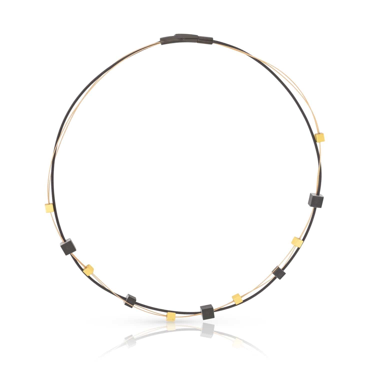 Clic Speelse Kubusjes Collier 45cm edelstaal - C257Z