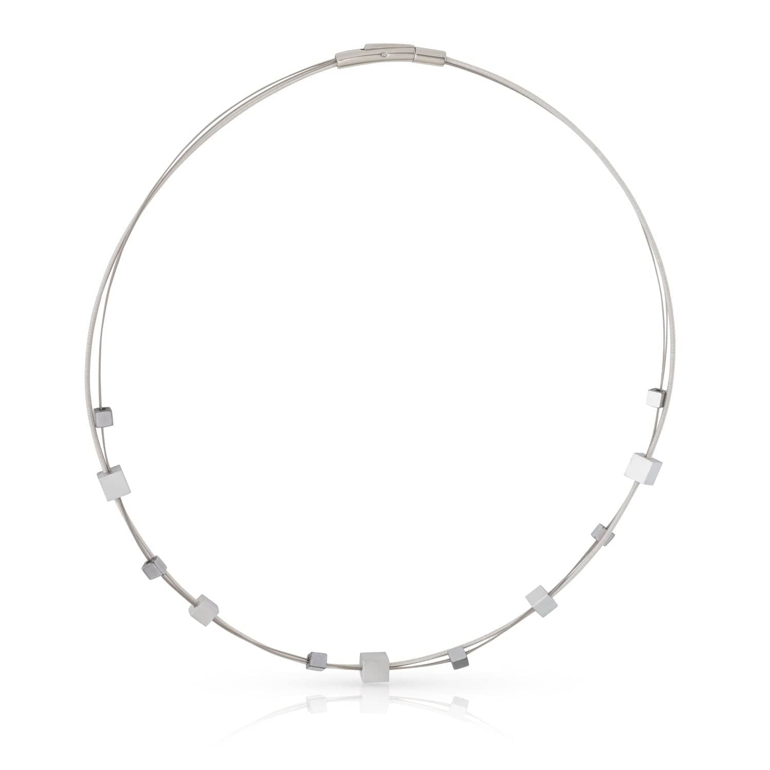 Clic Speelse Kubusjes Collier 45cm edelstaal - C257